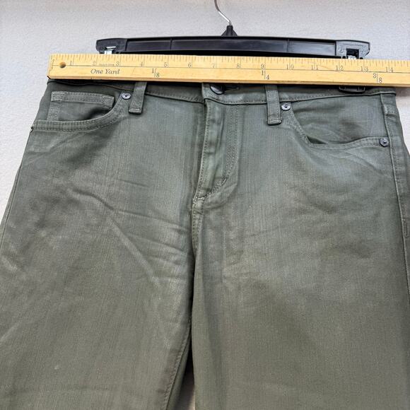 EUC Joe's Pant Women's 27 (4) Olive Green Coated Denim Skinny Leg Mid Rise EUC - Picture 10 of 14
